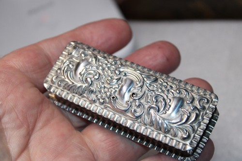 Sterling Silver Trinket Box - M Bros - Birmingham - 1899 - Picture 9 of 24