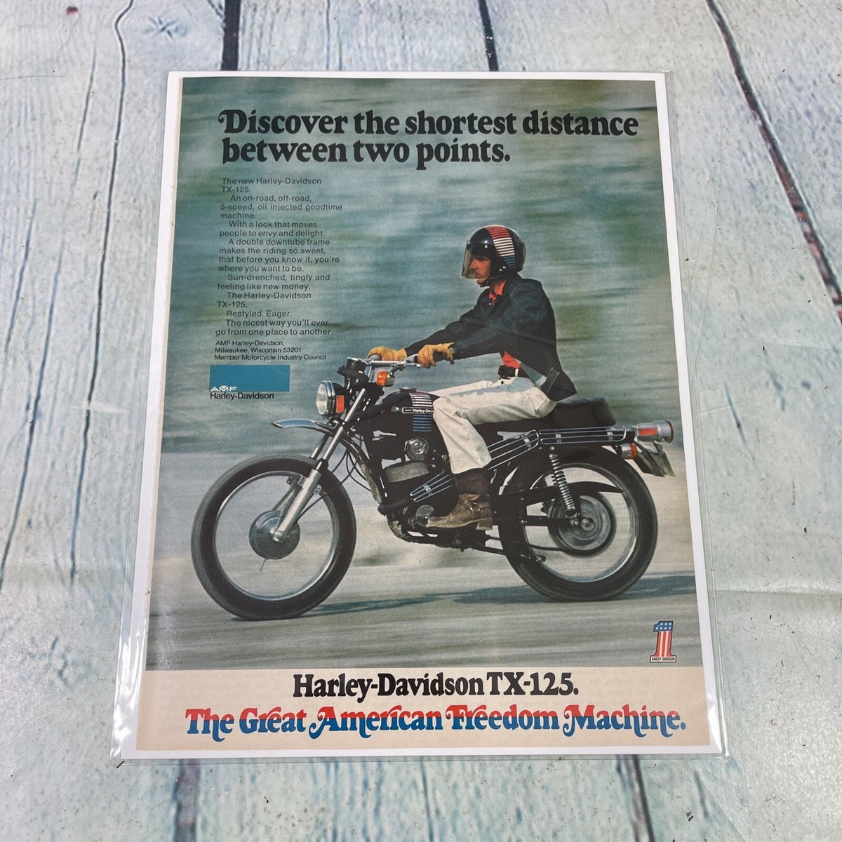 1973 Harley Davidson TX-125 Motorcycle Vtg Print Ad/Poster