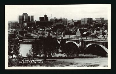 Calgary looking south over Centre st Bridge, Bird's eye view of Ca- Old Photo