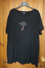 Black Love yourself first rose soft cotton slouchy boho tee t-shirt 20 BNWT