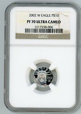 2002-W $10 PLATINUM STATUE of LIBERTY 1/10 Oz. EAGLE NGC PF70 PROOF PR70 4800.00 per troy oz