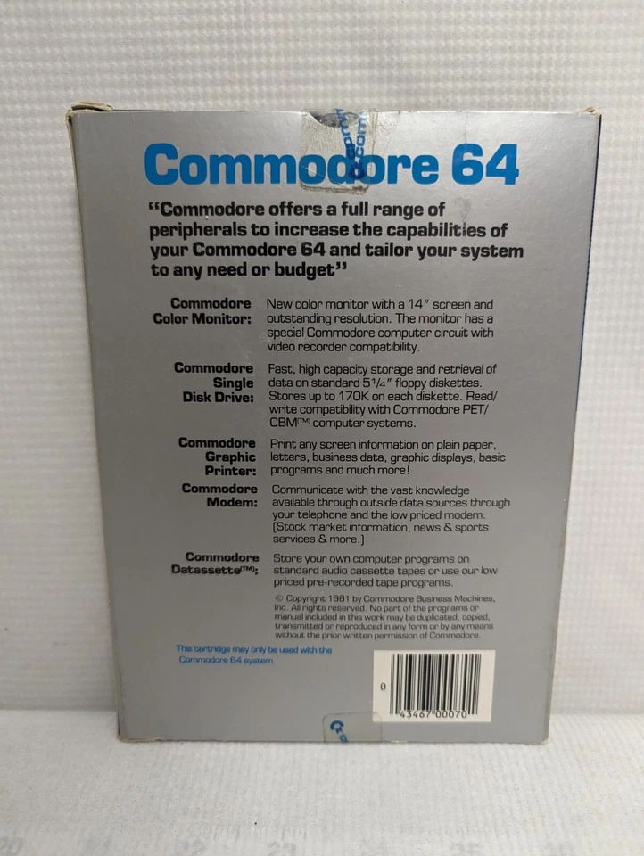 CLOWNS Commodore 64 Cartridge NIB Sealed Bally Midway1981 VTG C-64606 Rare Game - Image 2 of 4