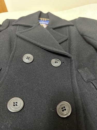 Burberry Blue Label Pea Coat Jacket Women's Size 38 Black VG - Picture 6 of 7