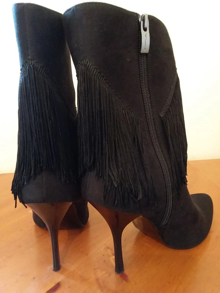 Nina New York Black Suede Stiletto Heels Boots  - Image 3 of 4