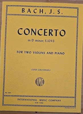 Bach Concerto In D Minor S. 1043 For 2 Violins & Piano IMC 1683 Galamian 