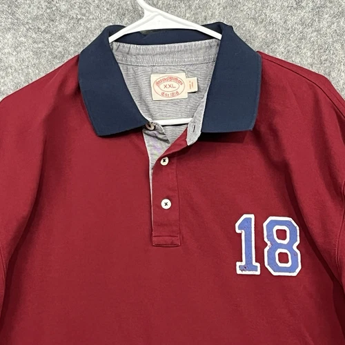 Brooks Brothers  Mens Shirt XXL Red Long Sleeve Polo Rugby Soft Casual