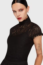 KILLSTAR Crop Top Black Ava Lace Crop