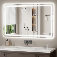 48" x 30" Led Bathroom Mirror with Lights, Anti-Fog Tri-Color 48"L x 30"W