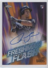 2019 Topps Chrome Freshman Flash Orange Refractor 10/25 Jake Bauers Auto 4z8