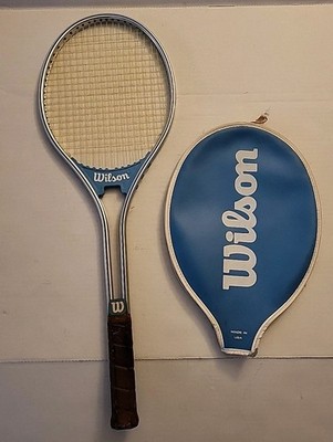VTG WILSON CHRIS EVERT RALLY Blue Metal Tennis Racquet L4 1/2'' & Leather Case 
