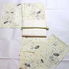Summer Kimono Silk Small Pattern with Paper Flower Design Used