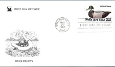 U.S. FIRST DAY COVER READER'S DIGEST SERIES 1980-1985 - DUCK DECOYS TYPE 3