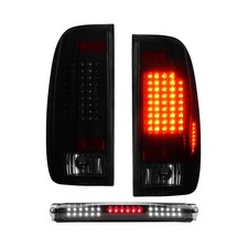 LED Tail Light w/ 3rd Brake Light For Ford F150 1997-2004, Black Smoke, 3 Pack