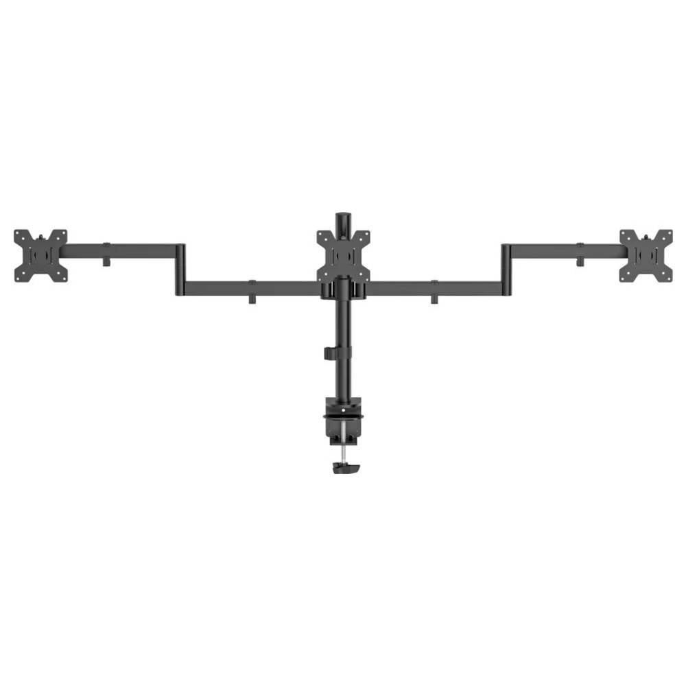 Support de table triple ecran 27 pouces Hama noir avec gestion des cables integree - 2