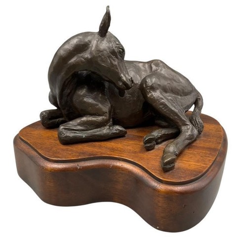 Bronze Calf Cow Sculpture Signed