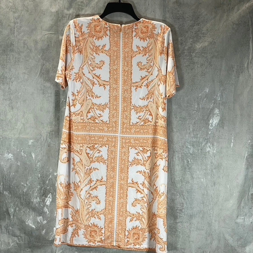 MICHAEL MICHAEL KORS Mini Abito Donna Nettarina Stampa Sciarpa Girocollo TG L