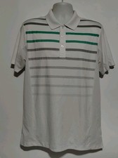 PGA Tour Pro Series Mens Short Sleeve Polo Shirt White Teal Gray Golf Large