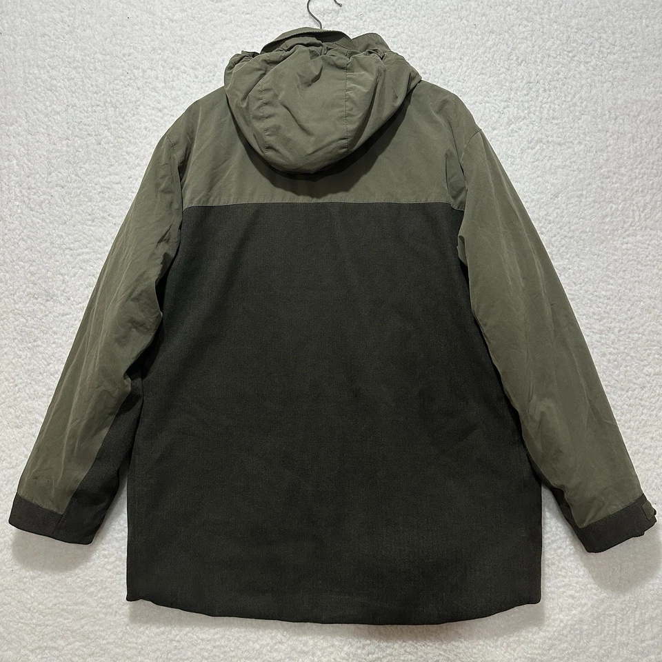 Cabela's Men's Green Full Zip Quilted Lined Hooded Flap Pocket Jacket Size XL - Image 2 of 4