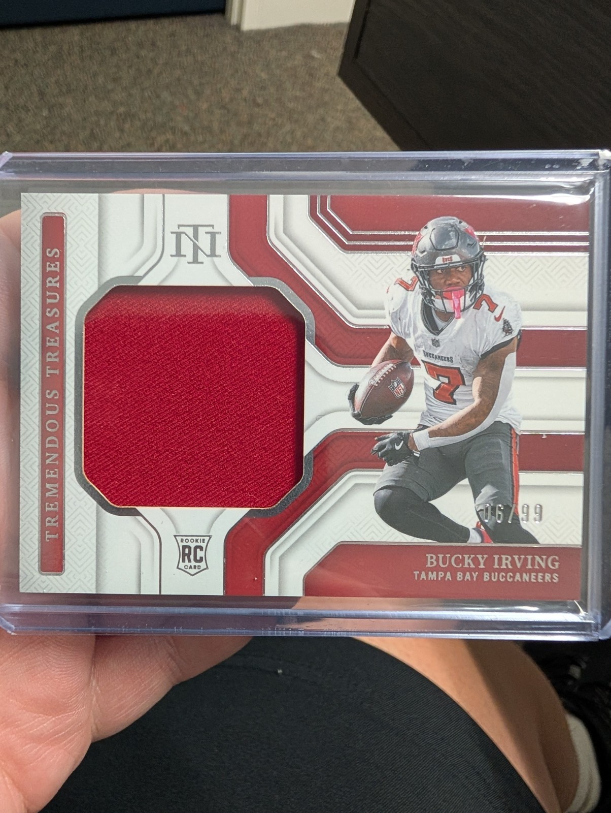 2024 National Treasures- Tremendous Treasures Bucky Irving RC Patch /99