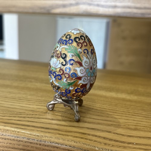 Vintage hand-painted decorative 2 eggs ( 1 stand ) - Picture 5 of 5