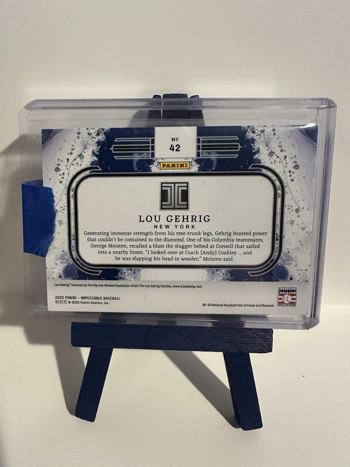 Lou Gehrig 2025 impecable barra de plata troy de 1 onza logotipo tarjeta 01/25 Foto 3 de 3