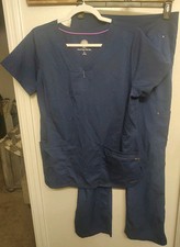 Healing Hands Purple Label Scrub Set Navy Blue Medium Set Top Pants
