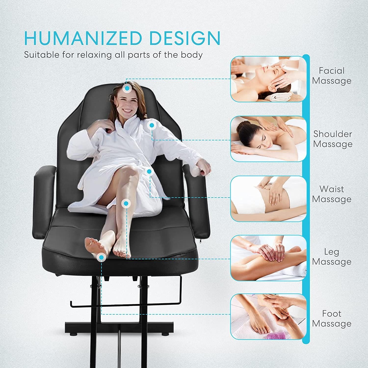 Salon Barber Chair Tattoo Spa Massage Table Folding Facial Bed Beauty w/Stool