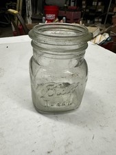 Ball Ideal Vintage Clear Glass Mason Jar 4.5”