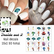 Inside Out 2 Waterslide Finger Nail Decals Instructions set of 50 KC Bonus