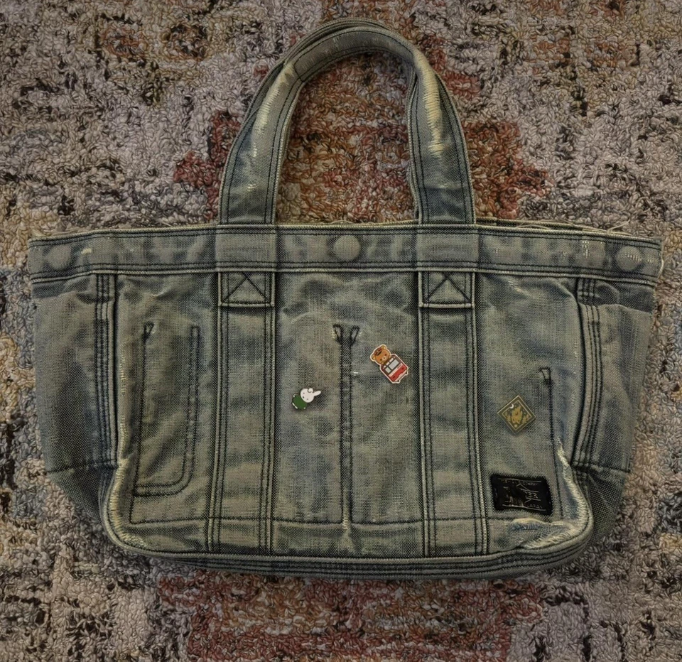 Bolso de Mano Porter Yoshida Vintage Denim Pato Nylon Envejecido Foto 2 de 4