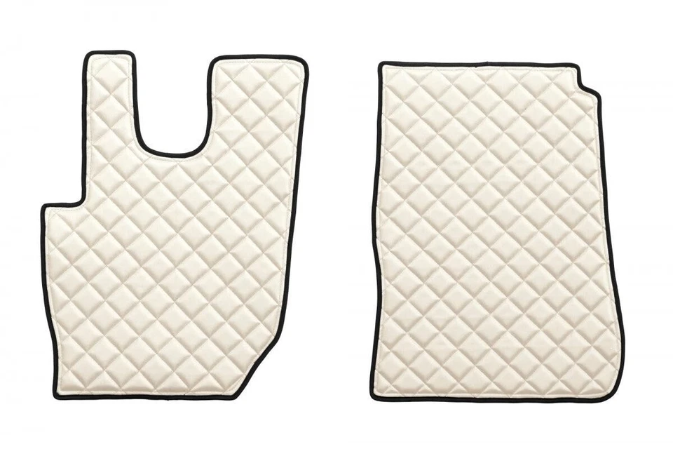 Beige Gesteppt Öko-Leder Fußmatten Für DAF CF EURO 6 2013+ Automatik Linkslenker - Bild 3 von 4