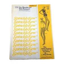 Stretch & Sew 1335 VTG 70s Person One Shoulder Tube Swimsuits Master Pattern UC