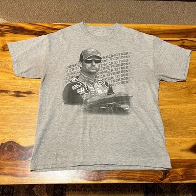 Vintage 2007 Jeff Gordon NASCAR Chase Authentics Graphic T-Shirt Gray Mens Large