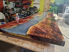 Handmade Live Edge Fiber Optic Cedar River With Remote Food Safe 8ft X 2ft