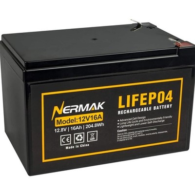 12V 16Ah Lithium LiFePO4 Deep Cycle Battery, 2000+ Cycles Lithium Iron Phosph...