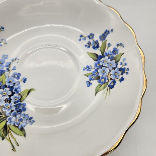 Vintage Rosina England Bone China Forget Me Not Saucer Blue Floral 5.5" - 第 6/8 張圖片