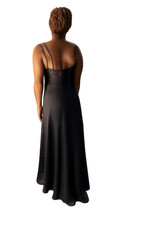 NWT Vintage Wayne Clark Black Chiffon High-Low Gown Beaded Empire Waist Size 10