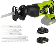 20V Cordless Reciprocating Saw –3000 SPM, Variable Speed Trigger, Tool-Free Blad