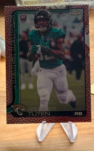 2025 Topps Chrome Bhayshul Tuten Leather #389 RC Rookie Jaguars