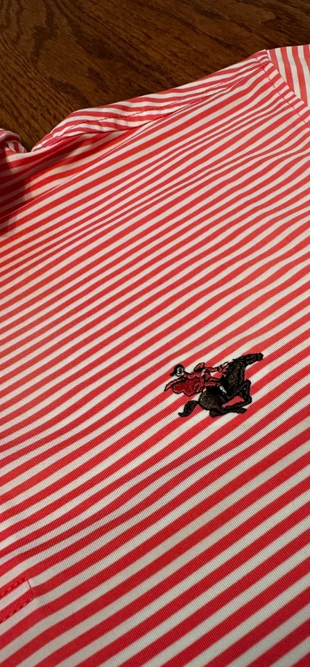 FootJoy Performance Sleepy Hollow Golf Club Polo Shirt Mens Small Pink Striped - Image 3 of 4