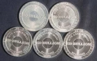 FIVE (5) SD BULLION 1 OZ .999 SILVER ROUNDS ( 5 OZ TOTAL)  LOT 121029