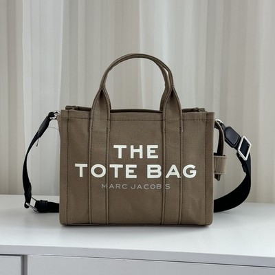 Marc Jacobs The Tote Bag Khaki Canvas Handbag Purse Women's Shopper Shoulder Bag