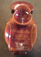 VTG Brown Chef Chips/Crudités & Dip Server CALIF POTTERY USA Incised Dip Recipe