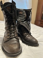 Harley-Davidson Women’s Leather Zip Boots Black SIZE 8M