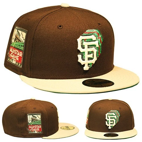 New Era San Francisco Giants Cooperstown Brown Fitted Hat MLB 07 ASG Side Patch