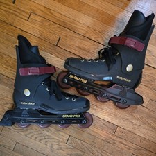 Vintage Rollerblade Grand Prix Inline Skates Size 7 Mens Black - Good Shape