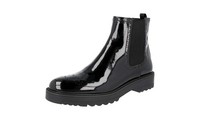 Prada Lackleder Chelsea Boots Stiefelette Schuhe - Schwarz - Neu - 41 Uk 8