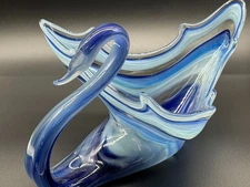 Vintage MURANO Style Hand Blown Art Glass SWAN
