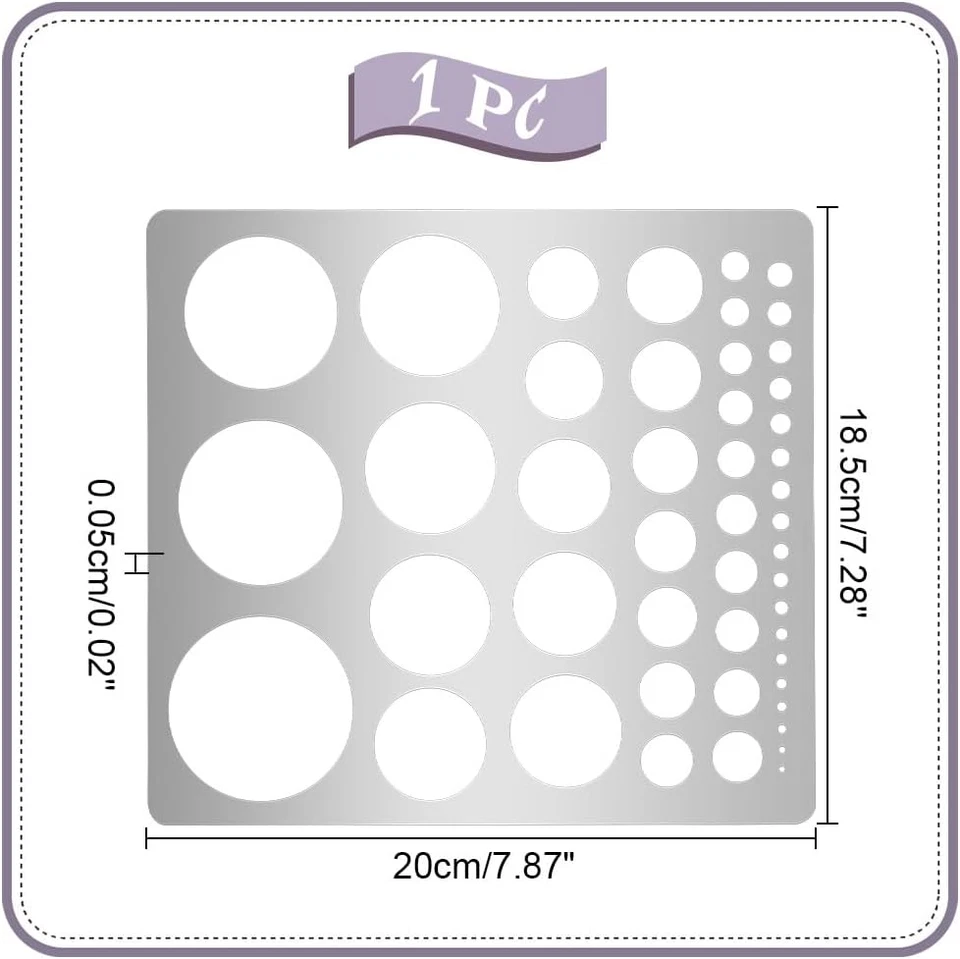 1 Stück Metallschablone Kreisschablone Kreisvorlagen Zum Zeichnen Malschablonen - Bild 3 von 4