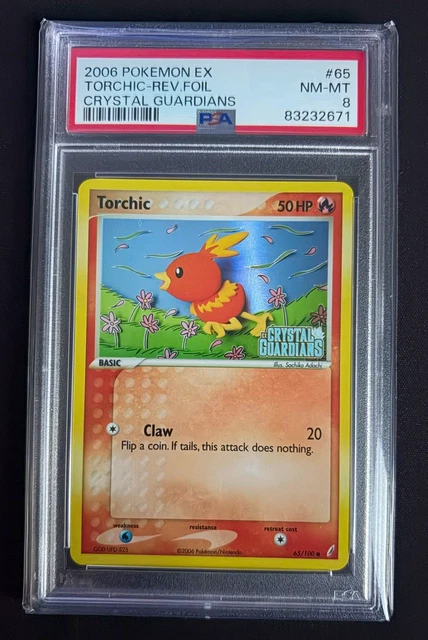 2006 EX Crystal Guardians Torchic 65/100 Reverse Holo PSA 8 EN